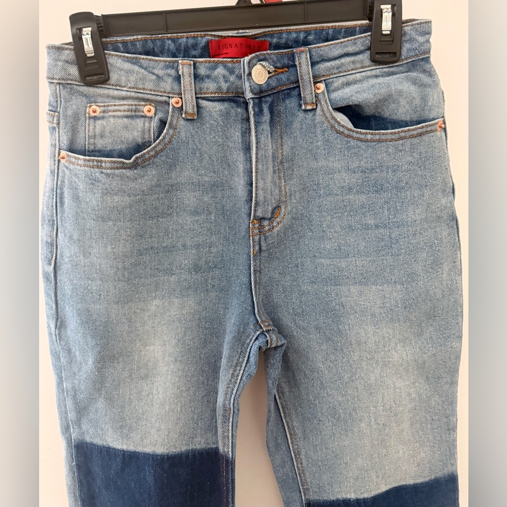 Signature8 Two-Tone Light and Dark Blue Patch Jeans - Picture 3 of 6